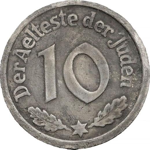 Reverse 10 Pfennig 1942 "Litzmannstadt Ghetto" First issue - Poland