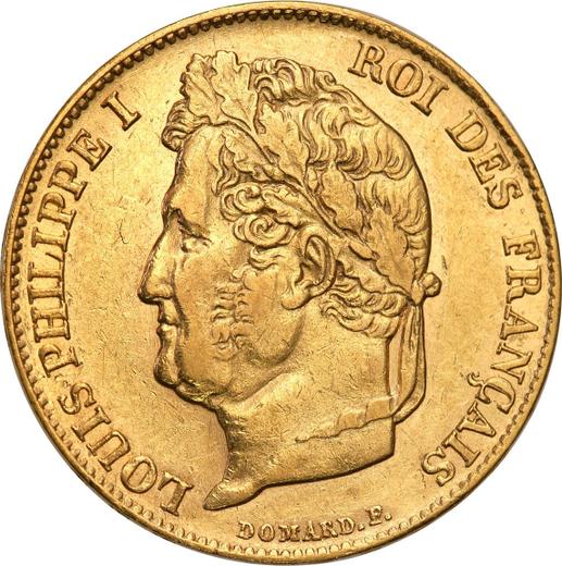 Аверс монеты - 20 франков 1839 A "Тип 1832-1848" Париж - Франция, Луи-Филипп I