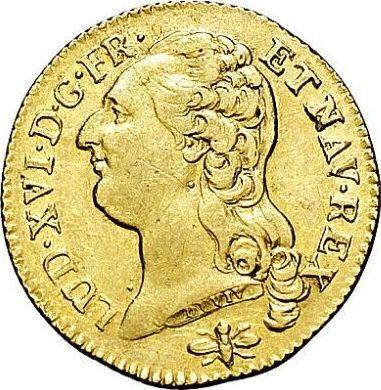 Аверс монеты - Луидор 1785 D "Тип 1785-1792" Лион - Франция, Людовик XVI