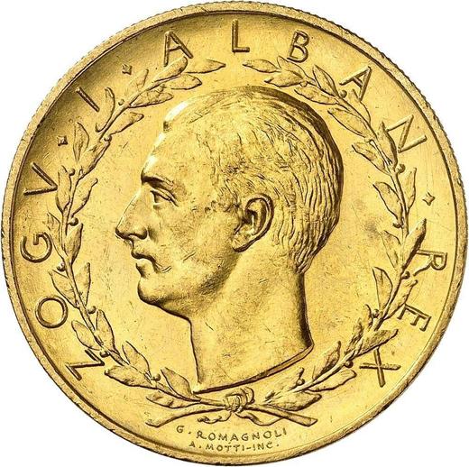 Awers monety - Próba 100 franga ari 1928 R PROVA - Albania
