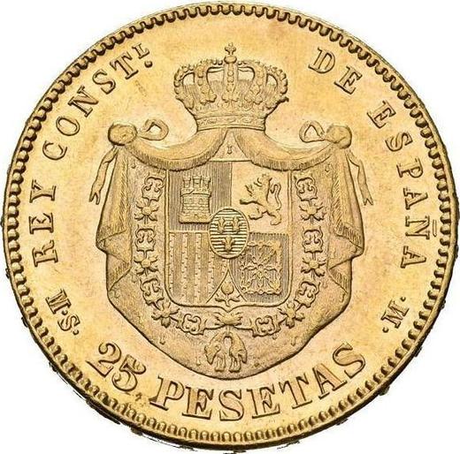 Reverse 25 Pesetas 1881 MSM - Spain