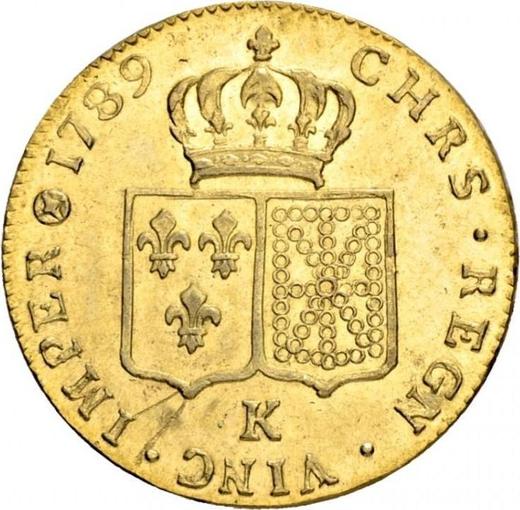 Реверс монеты - Двойной луидор 1789 K "Тип 1785-1792" Бордо - Франция, Людовик XVI