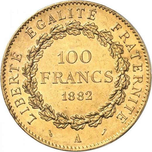 Реверс монеты - 100 франков 1882 A Париж - Франция, Третья республика