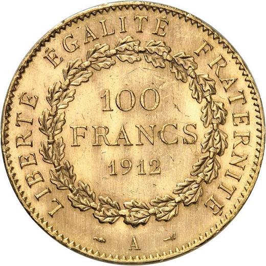Реверс монеты - 100 франков 1912 A Париж - Франция, Третья республика