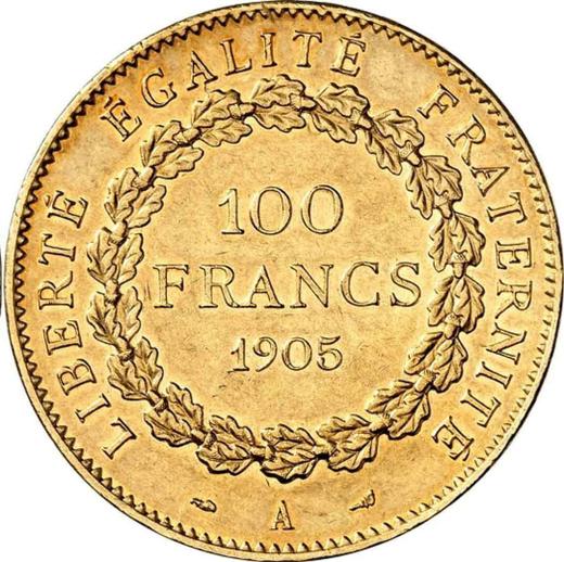Реверс монеты - 100 франков 1905 A Париж - Франция, Третья республика