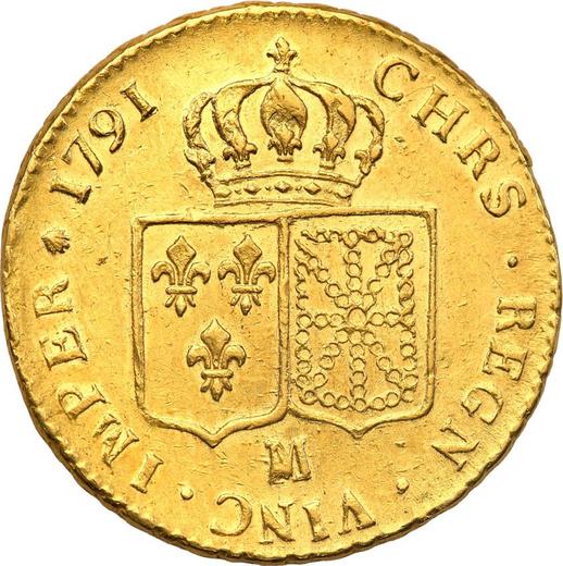 Реверс монеты - Двойной луидор 1791 M "Тип 1785-1792" Тулуза - Франция, Людовик XVI