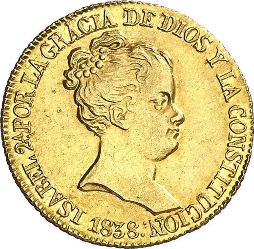 Obverse 80 Reales 1838 B PS - Spain