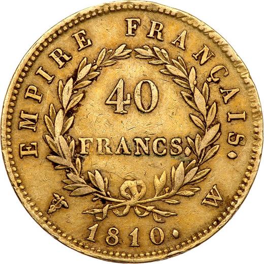 Реверс монеты - 40 франков 1810 W "Тип 1809-1813" Лилль - Франция, Наполеон I
