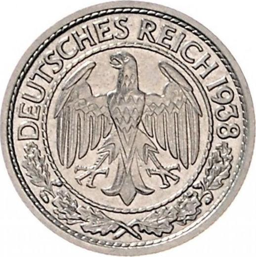 Obverse 50 Reichspfennig 1938 J - Germany
