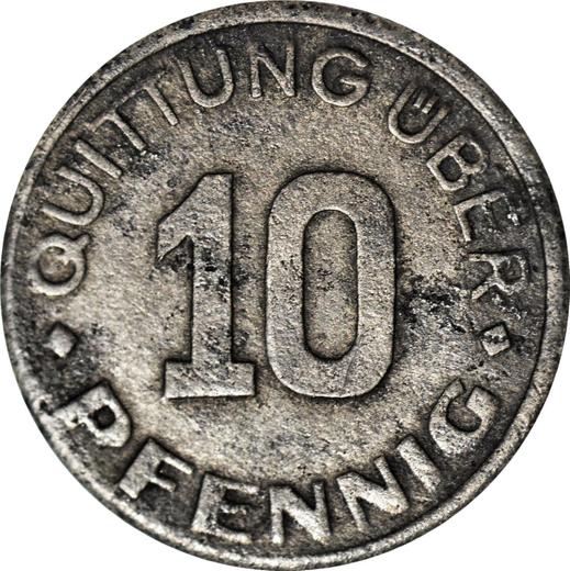 Reverse 10 Pfennig 1942 "Litzmannstadt Ghetto" Second issue - Poland