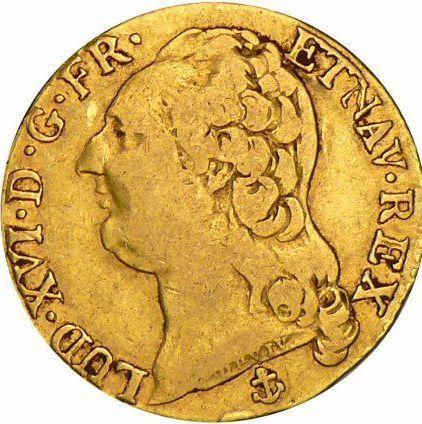 Аверс монеты - Луидор 1790 H "Тип 1785-1792" Ля-Рошель - Франция, Людовик XVI