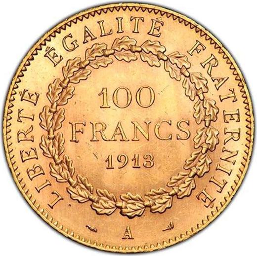 Реверс монеты - 100 франков 1913 A Париж - Франция, Третья республика