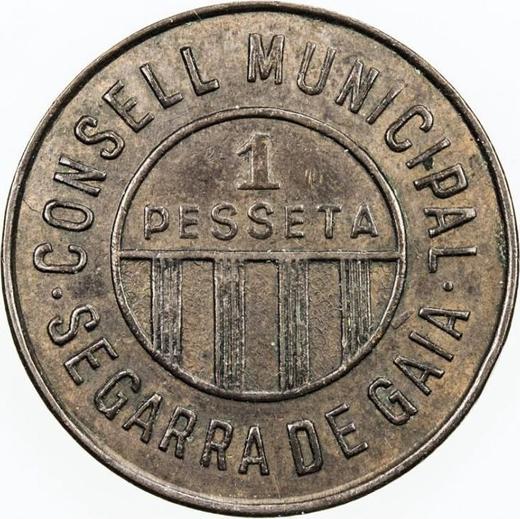 Obverse 1 Peseta no date (1936-1939) "Segarra de Gaia" Copper - Spain