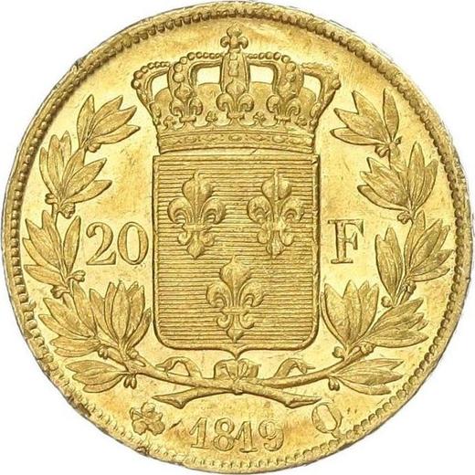 Реверс монеты - 20 франков 1819 Q "Тип 1816-1824" Перпиньян - Франция, Людовик XVIII