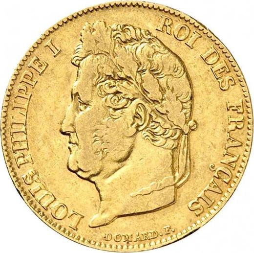 Аверс монеты - 20 франков 1838 W "Тип 1832-1848" Лилль - Франция, Луи-Филипп I
