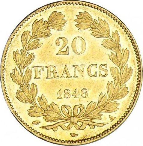 Реверс монеты - 20 франков 1846 A "Тип 1832-1848" Париж - Франция, Луи-Филипп I